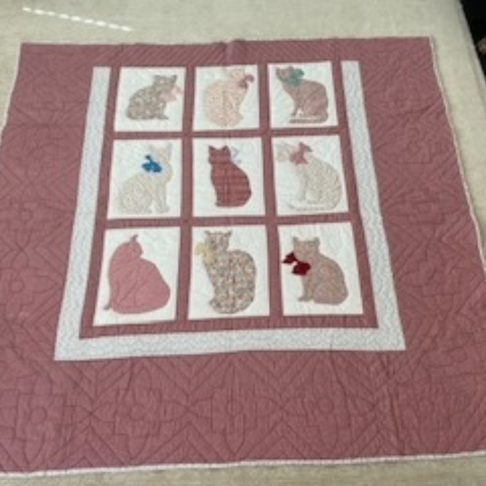 Vintage Cat Quilt hand made
